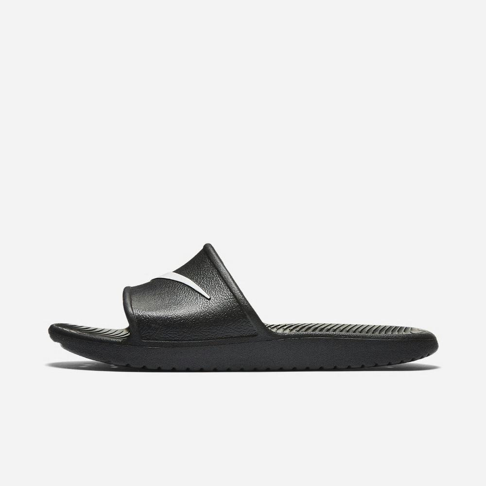 Claquette Nike Kawa Noir 0512-938 Black/White Homme | JNU-50003469